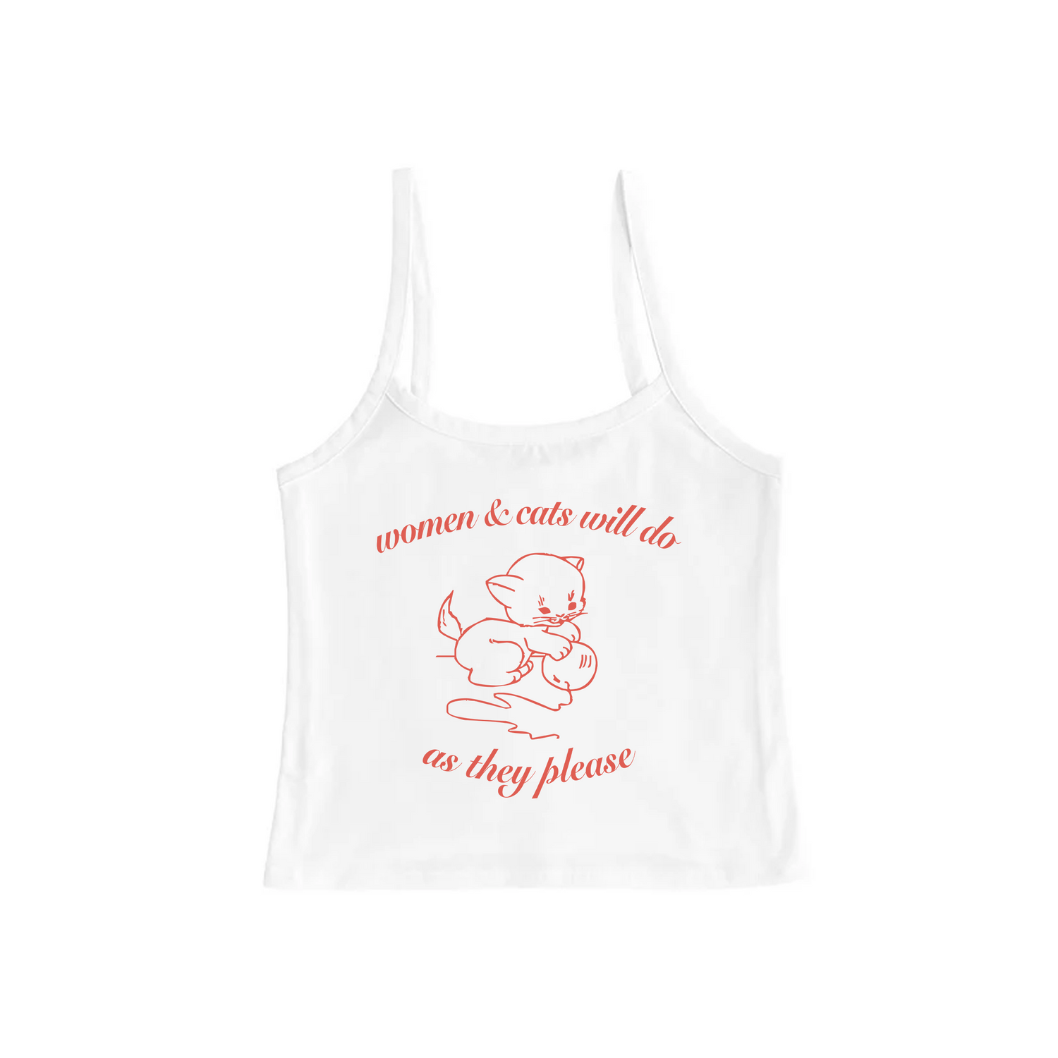 Women & Cats Tank Top White BST bst bstlovesyou cat lover gift for cat owner shopbst shopbstnet tank top will do as they please women & cats