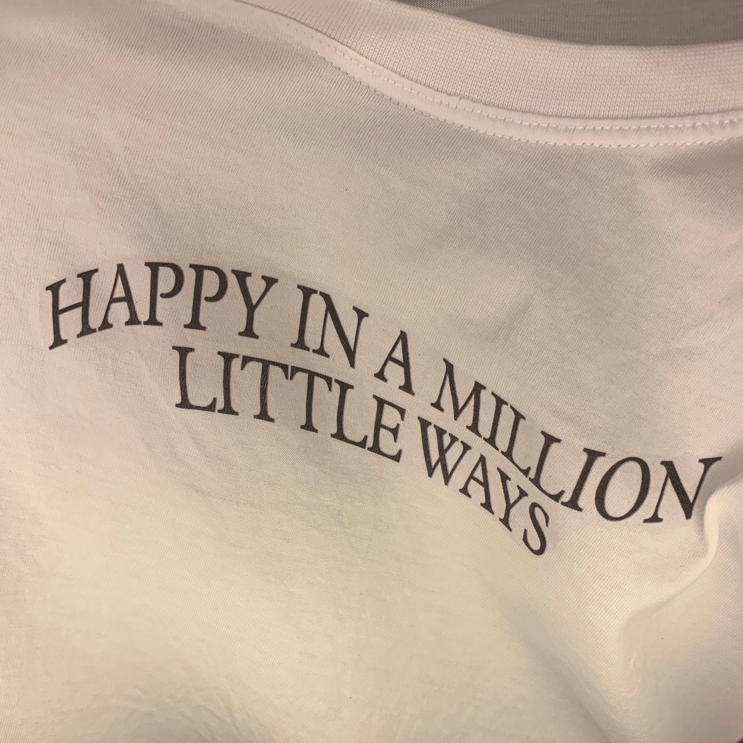 Little Ways T-Shirt BST aa beige brown bst bstlovesyou camisa camiseta de manga corta clothing crys-t film happy in a million little ways ig In insta instagram loose fit majica minimal minimalism oversize oversized quote shopbst shopbstnet T skjorte T-paita t-shirt t-särk tee tişört top tricou tričko tshirt Tシャツ white Футболка