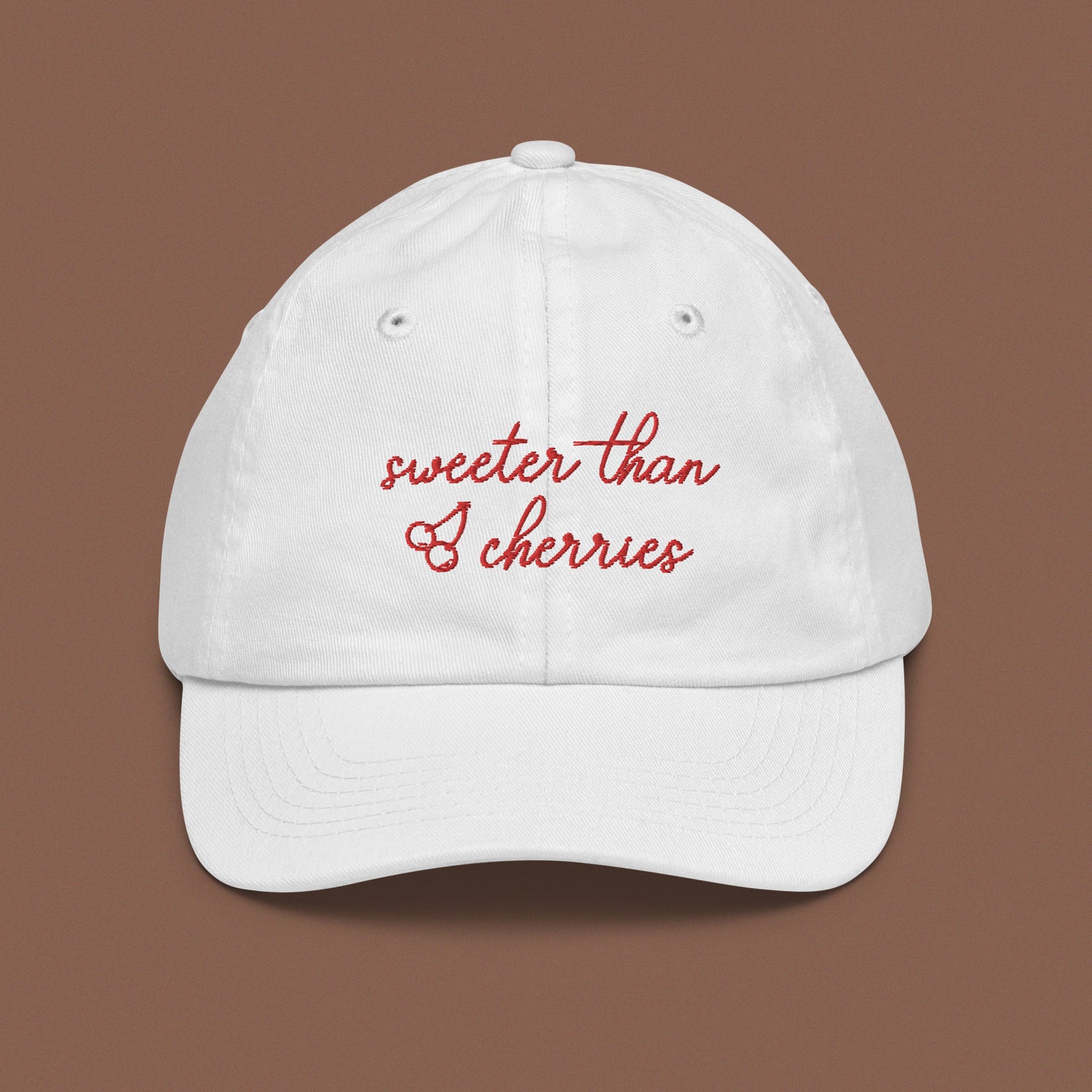 Sweeter Than Cherries Youth Hat White BST baseball bst bstlovesyou cap cherry cool cute hat kid kids shopbst sweeter than cherries youth