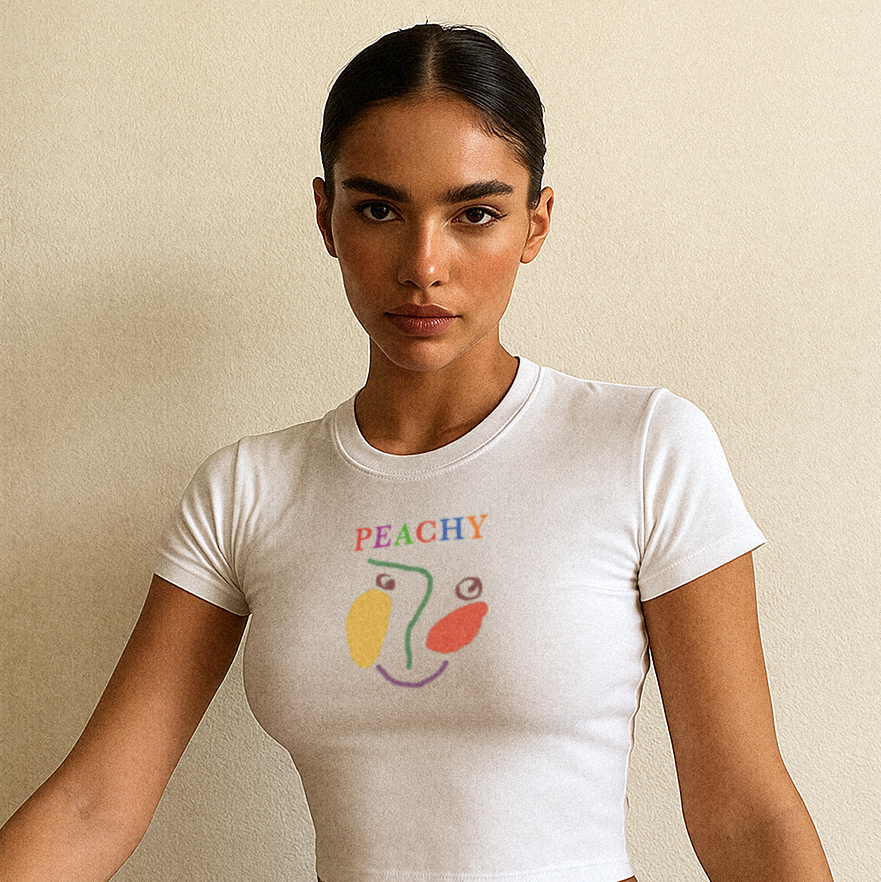 peachy baby tee crop top shirt drawing graphic gift for her gf shopbst bstlovesyou