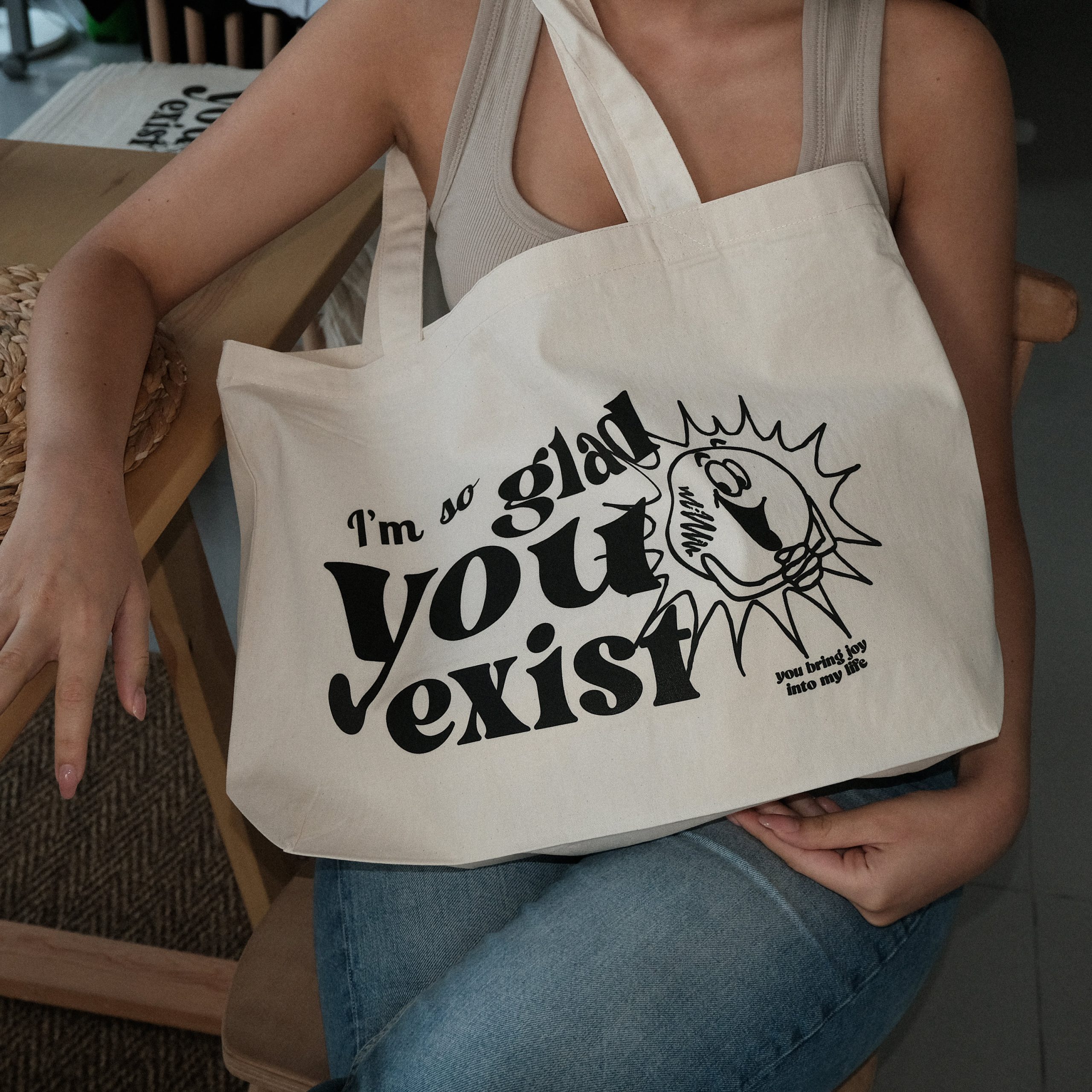 Glad You Exist Tote Bag - Image 3