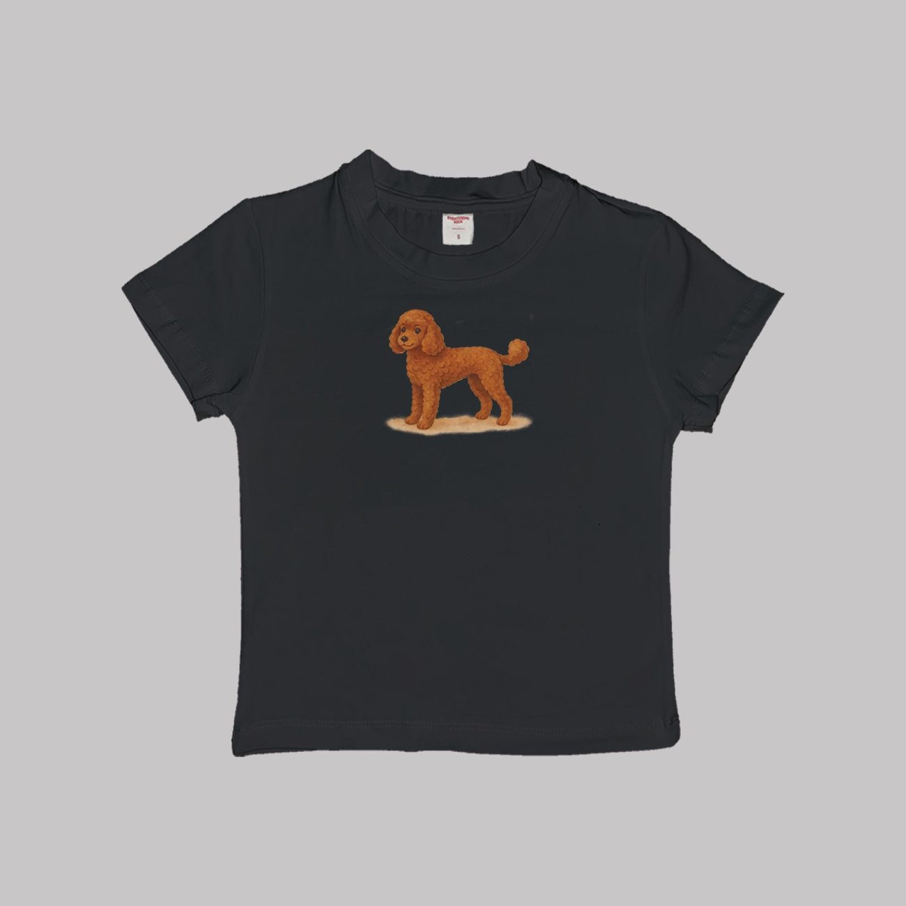 Poodle Baby Tee Crop Top Shirt - Image 3