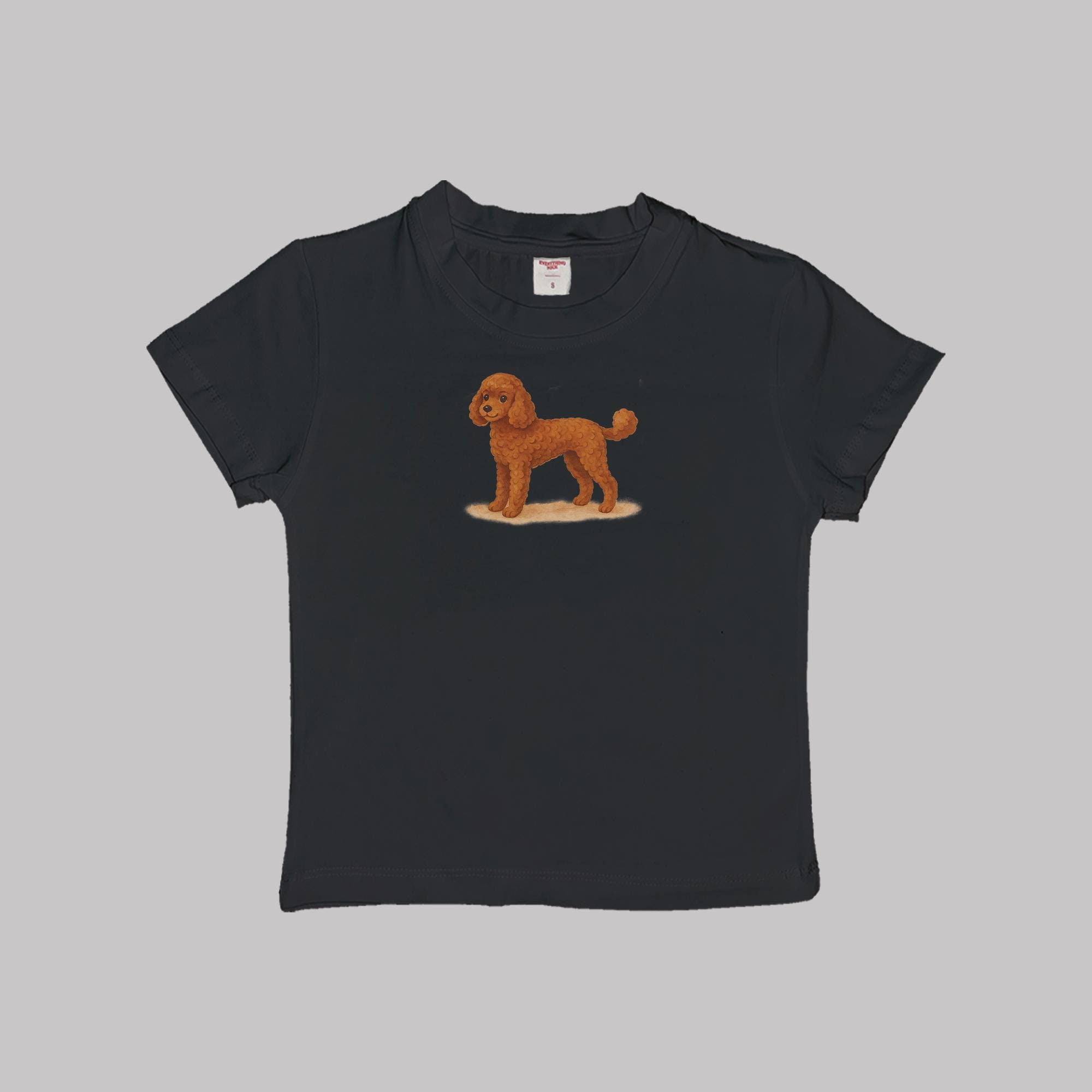 Poodle Baby Tee Crop Top Shirt - Image 3