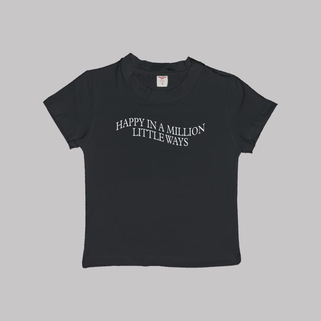 Happy In A Million Little Ways Baby Tee Crop Top Shirt - Image 3