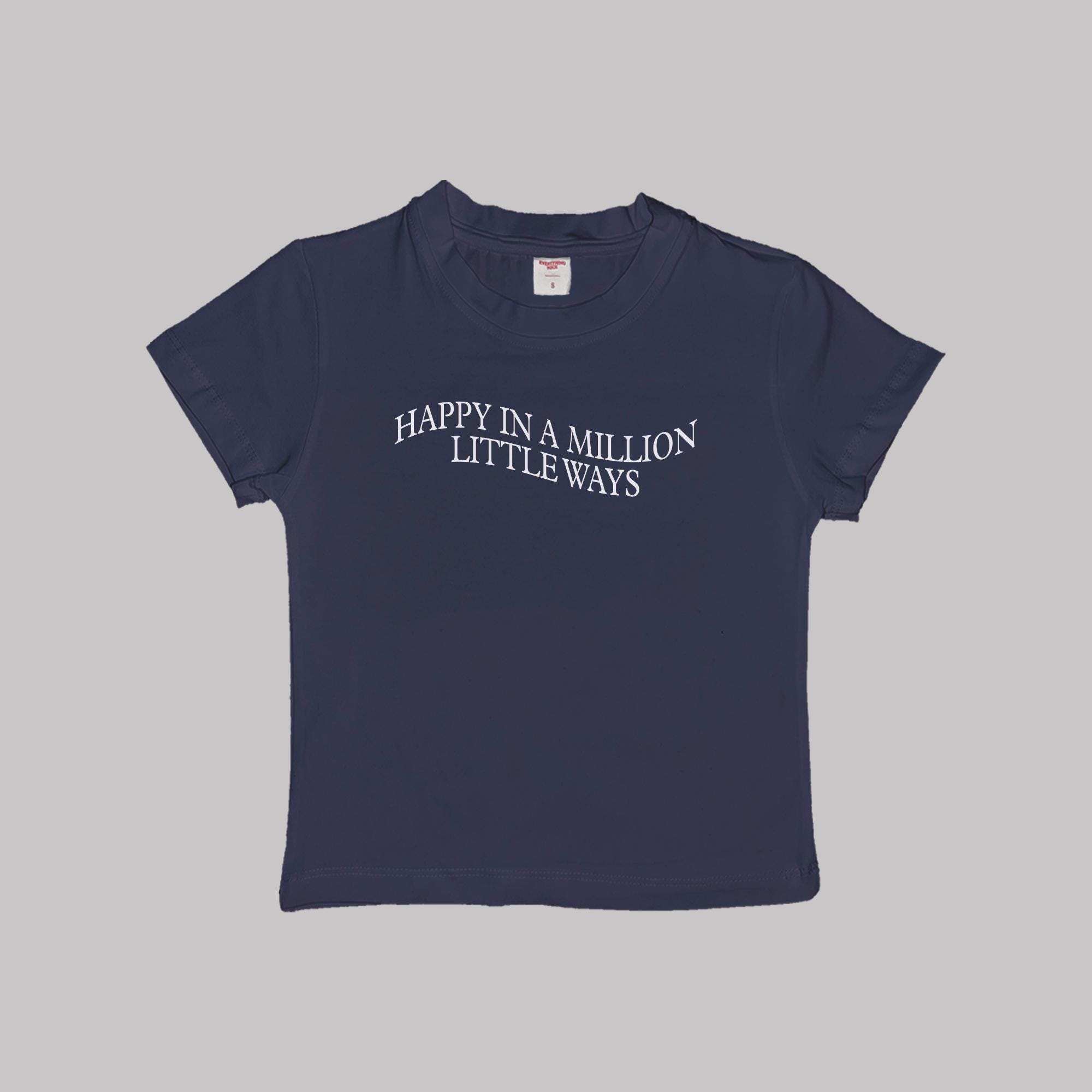 Happy In A Million Little Ways Baby Tee Crop Top Shirt - Image 3