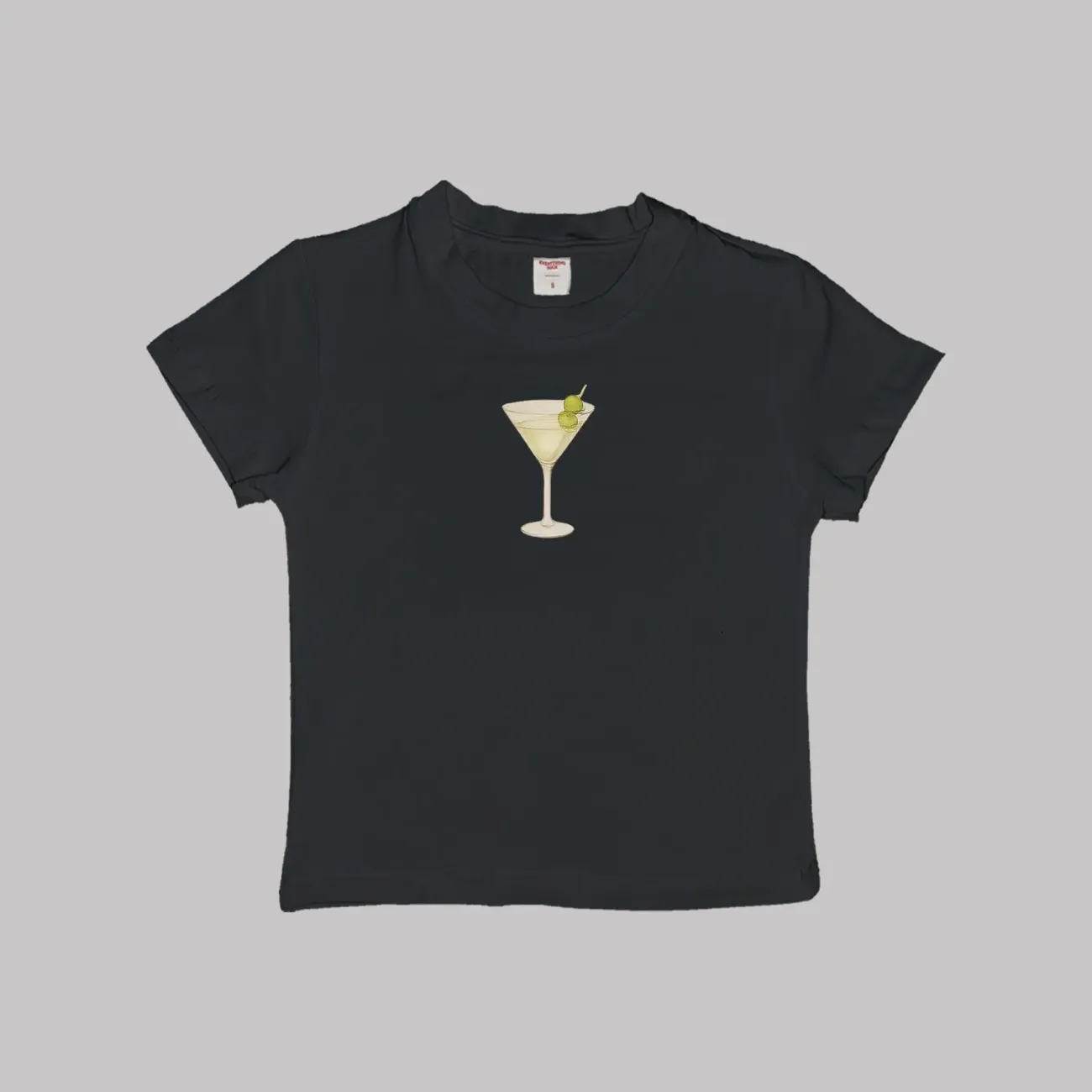 Martini Baby Tee Crop Top Shirt - Image 2