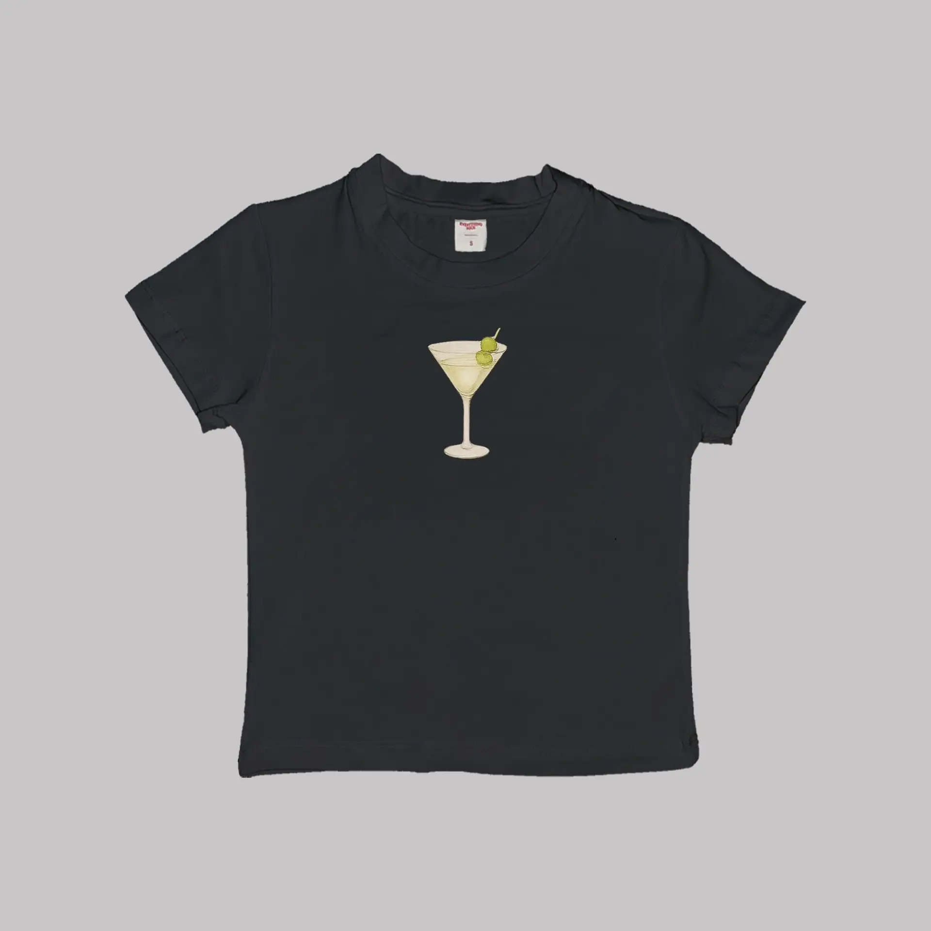 Martini Baby Tee Crop Top Shirt - Image 2