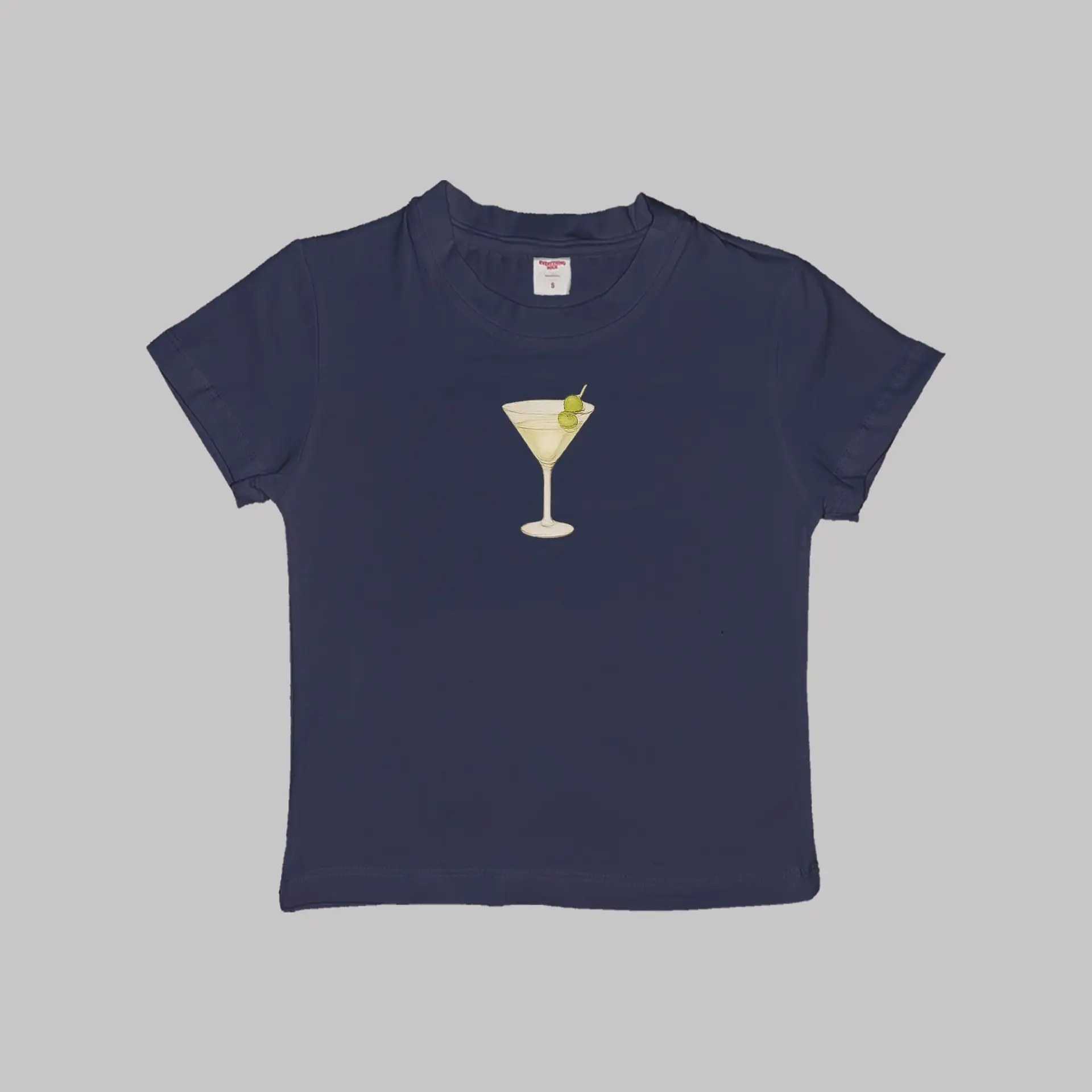 Martini Baby Tee Crop Top Shirt - Image 3