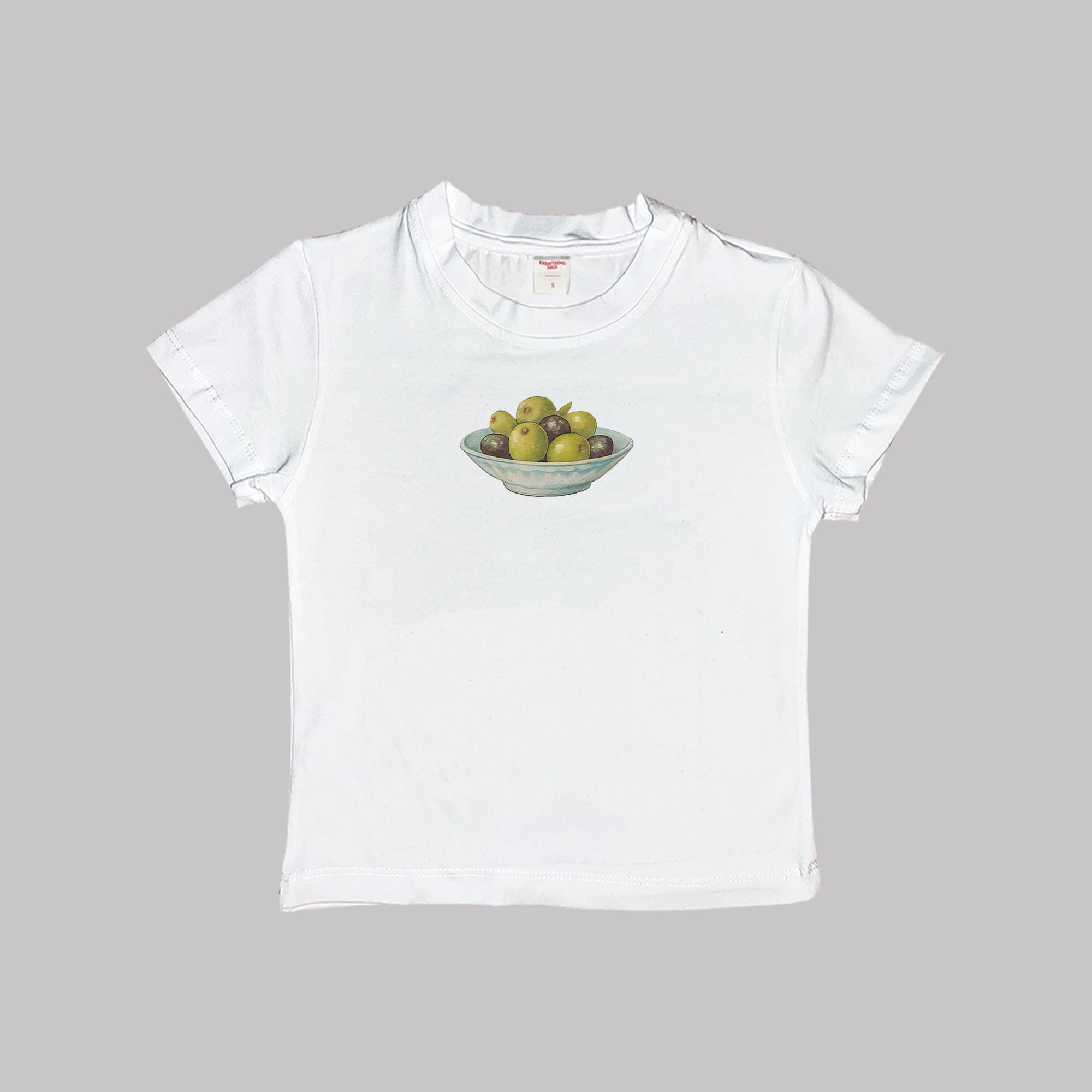 Olives Baby Tee Crop Top Shirt - Image 2