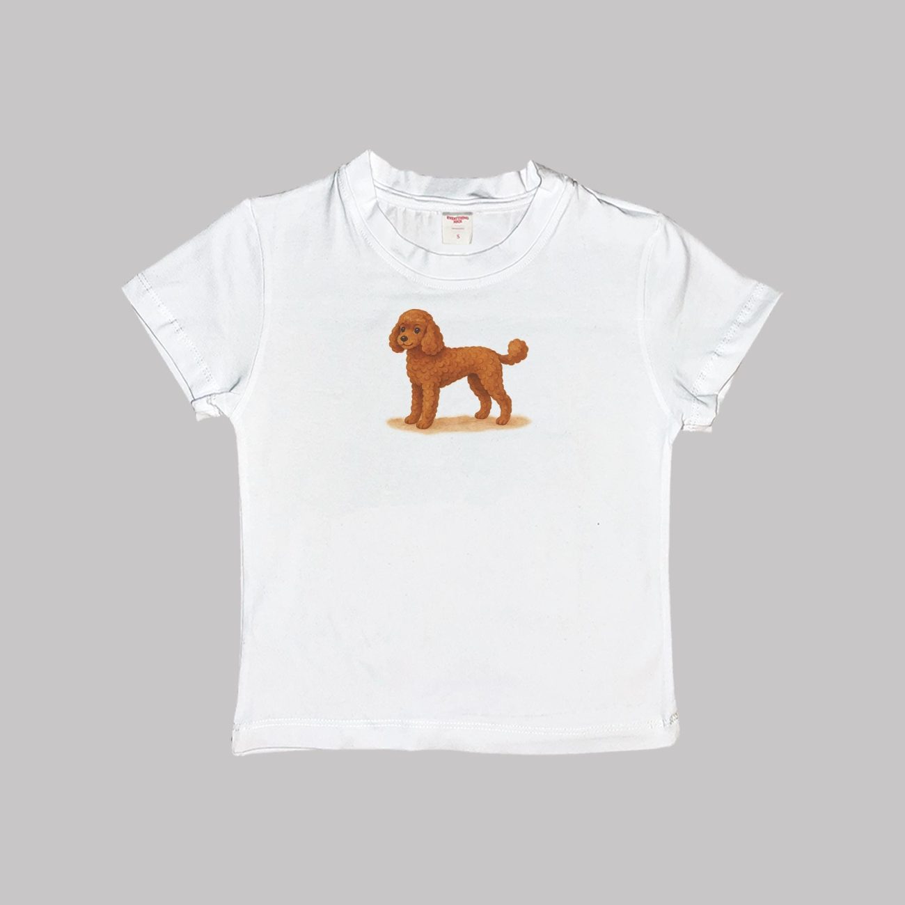 Poodle Baby Tee Crop Top Shirt - Image 2
