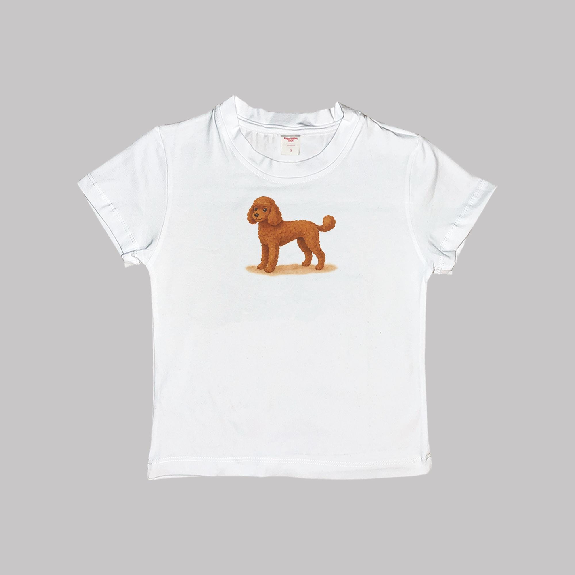 Poodle Baby Tee Crop Top Shirt - Image 2
