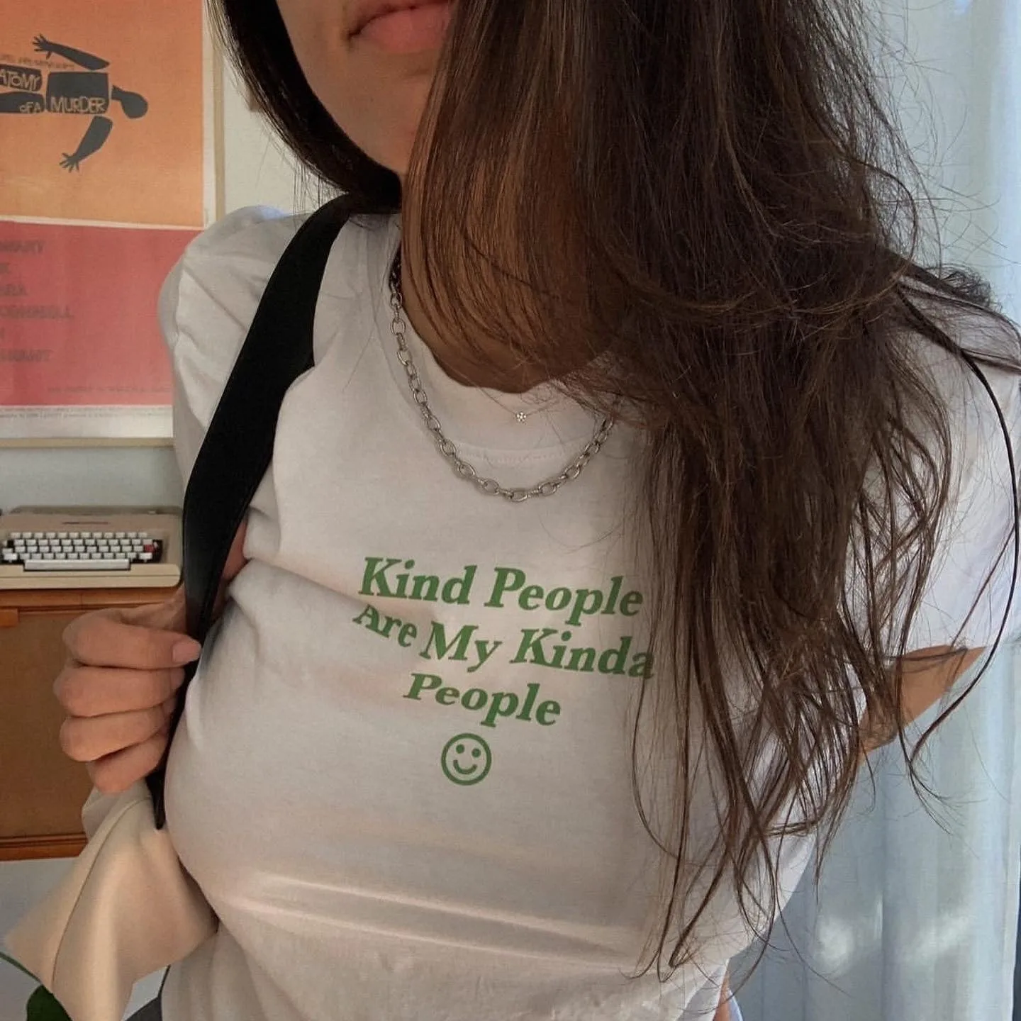 kind people are my kind people tshirt tee shirt top bstloveyou as seen on instagram white black green text positive positivity shirt with saying gift for her him friend gf someome who is