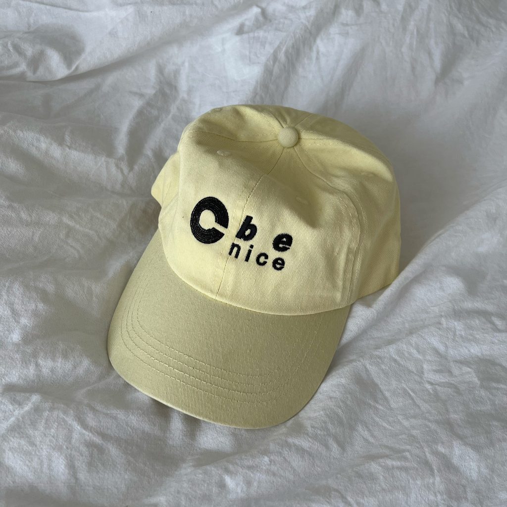 be nice hat dad hat cap trucker cotton pastel yellow blue be kind bstlovesyou positive apparel shopbst