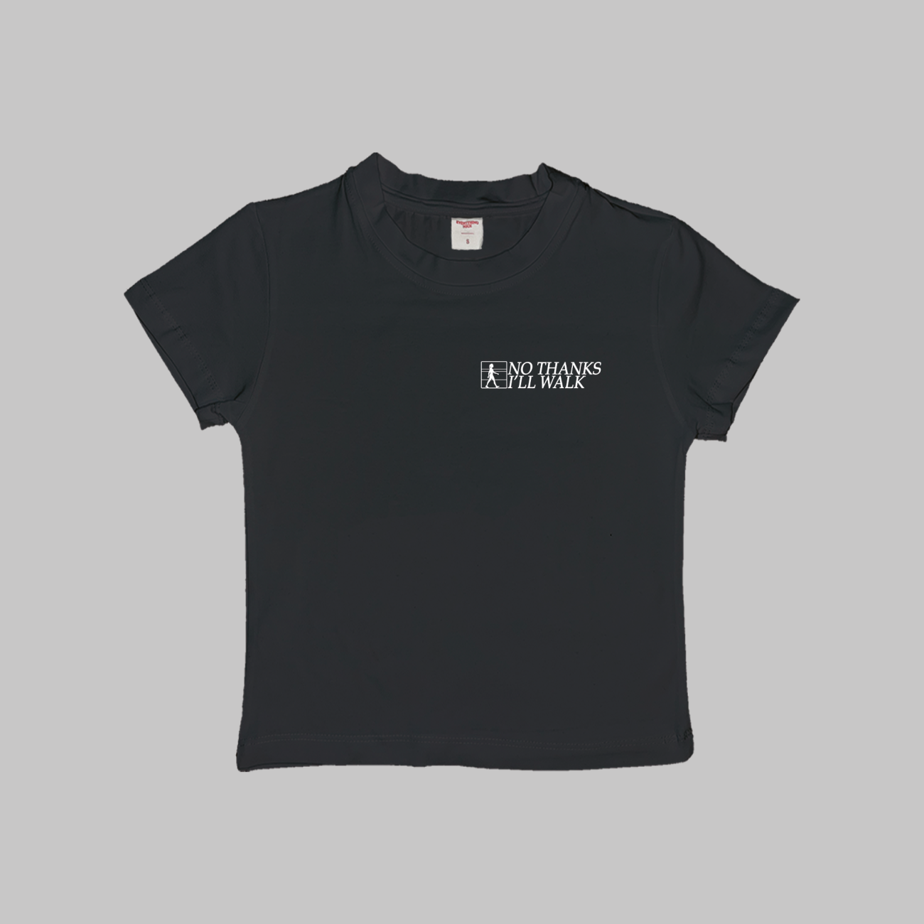No Thanks I'll Walk Baby Tee Crop Top Shirt - Image 3