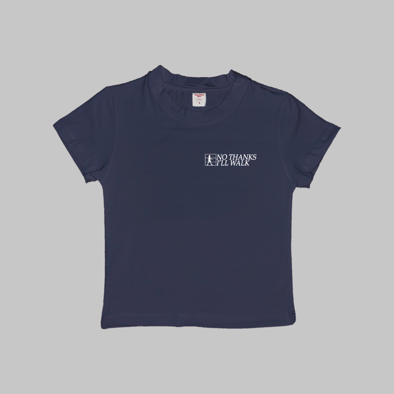 No Thanks I'll Walk Baby Tee Crop Top Shirt - Image 4