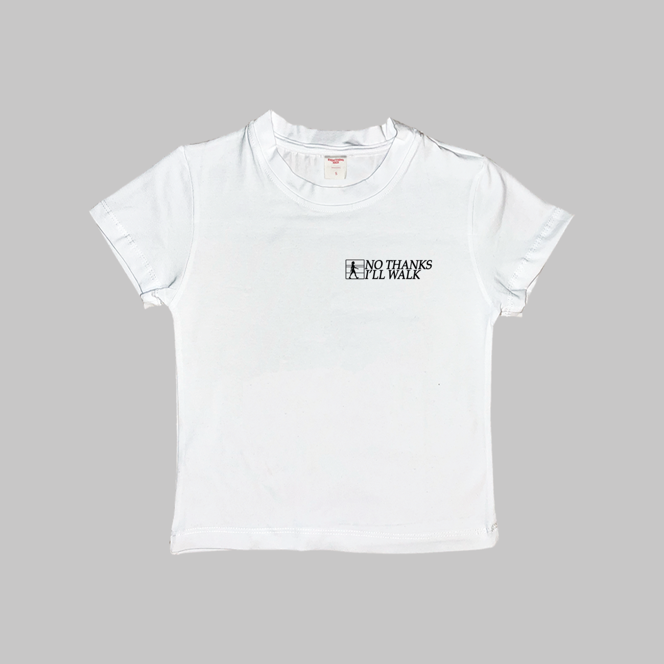 No Thanks I'll Walk Baby Tee Crop Top Shirt - Image 2